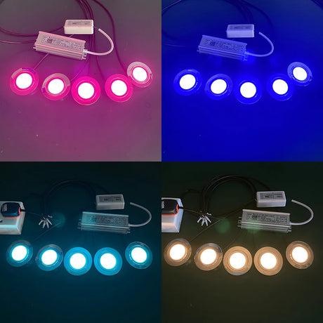 Recessed 3W RGBW Led Mini Downlight with Driver 100V-265V Ground Cabinet Monitor Stage KTV Sky Spotlight 12V Remote Dimmable