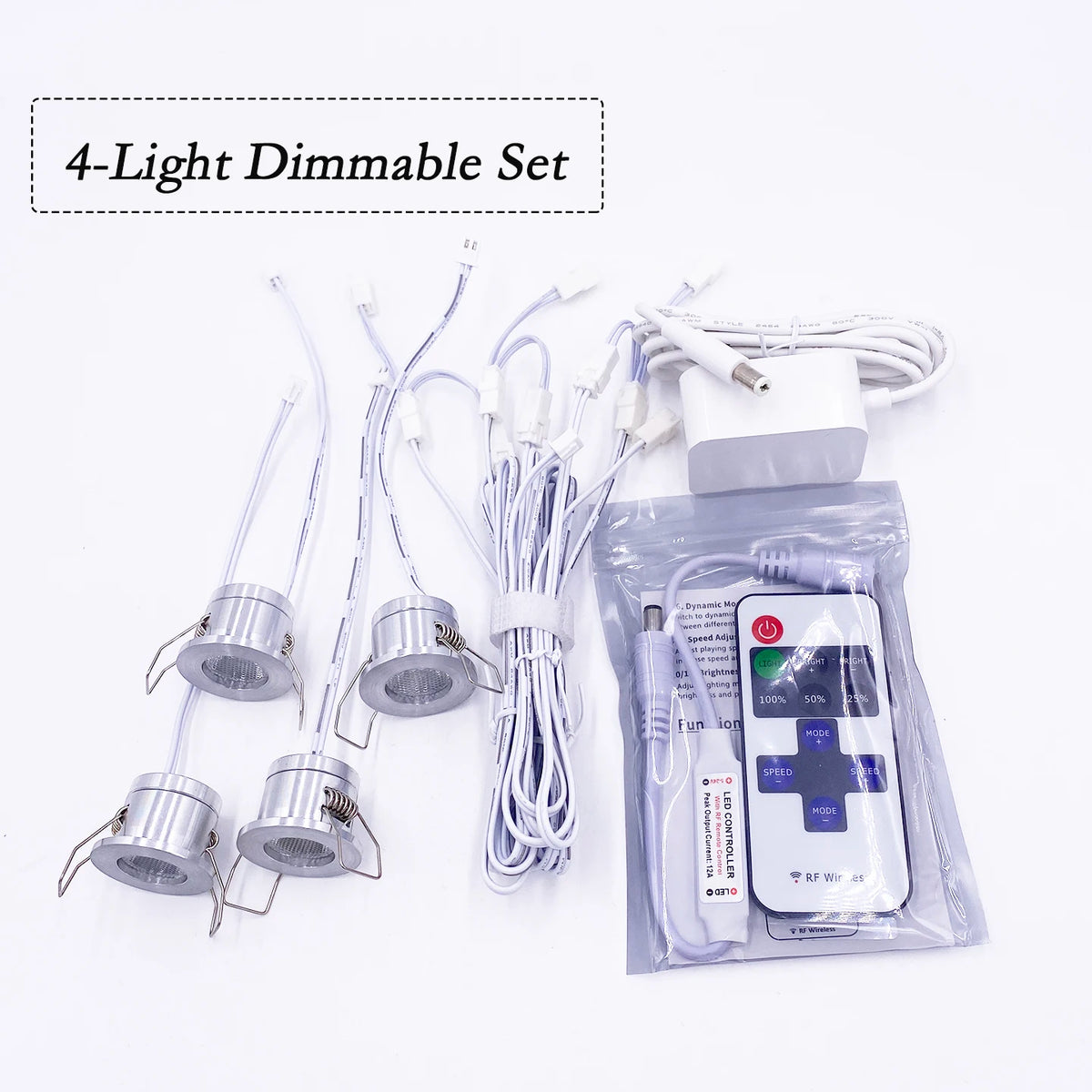 1W 12V Embedded Mini LED Downlight Kit with 100-240V Transformer - Glare-Free Dimmable Spotlight (28mm Cutout) for Indoor Decor