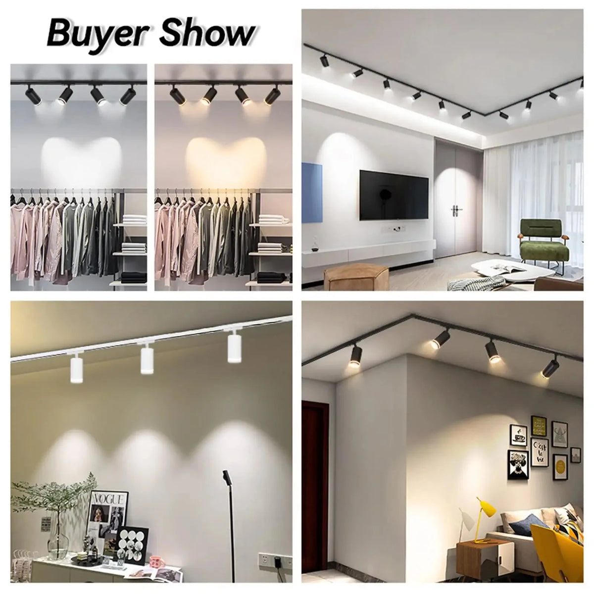 GU10 Track Light LED Interior Decoration Smart home Hallway Shop Rail Ceiling Lamp Fixture Replaceable Bulbs Led Spotlights Set