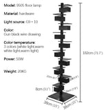 Taliesin Architectural Wooden LED Floor Lamp - Nordic Designer Stacked Column Standing Light Fixture for Living Room, Bedroom, Hotels & Villa Decor