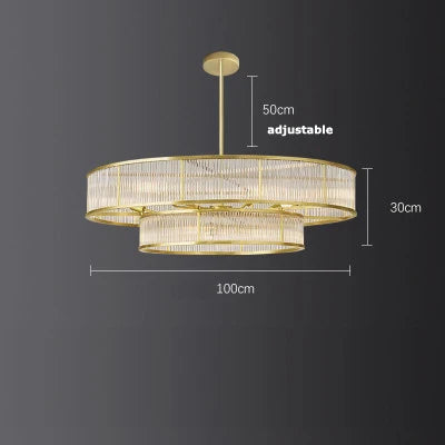 E14 LED Retro American Copper Golden Round Linear Pendant Lights.Pendant Light Suspension Luminaire Lampen For Dinning Room