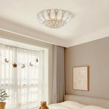23.5" Flower Shaped Crystal Chandelier, E12 110V Gold Crystal Ceiling Lamp Modern Chandelier Hanging Lamp Flush Mount NEW
