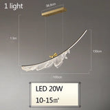 Modern Creative Feather Bird Acrylic Pendant Lamp Restaurant Living Room Hotel Lobby Led Chandelier Art Home Decoration Lighting