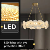 Modern Natural Marble LED Pendant Light - Luxury Stone Ceiling Chandelier Lamp Fixture for Dining Table, Living Room & Bathroom