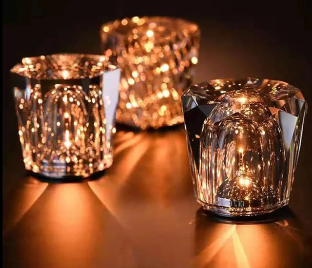 New crystal lamp creative diamond LED rechargeable table lamp bar table lamp atmosphere bedroom bedside atmosphere lamp