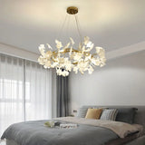 Nordic Ginkgo Leaf LED Chandelier - Modern Round Interior Hanging Light