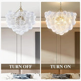 French Light Luxury Bedroom Magic Beans Transparent Glass Chandelier Spectacular Hotel Lobby Villa Living Room Home Decor LED
