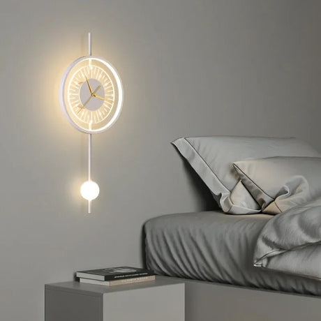 Modern LED Wall Lamp Clock Sconce for Bedroom Bedside Living Dining Room Aisle Porch Corridor Home Decors Lighting Fixture Luster