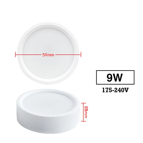 Led Downlights 220V Ceiling Spot Lamp 9W 12W 18W Down Light Surface Mounted Panel Lighting Kitchen Fixture for Room Home Decor