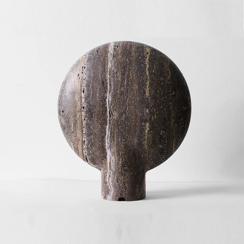 Luxury Nordic LED Desk Lamp | Dark Travertine Style Resin Light for Home Decor