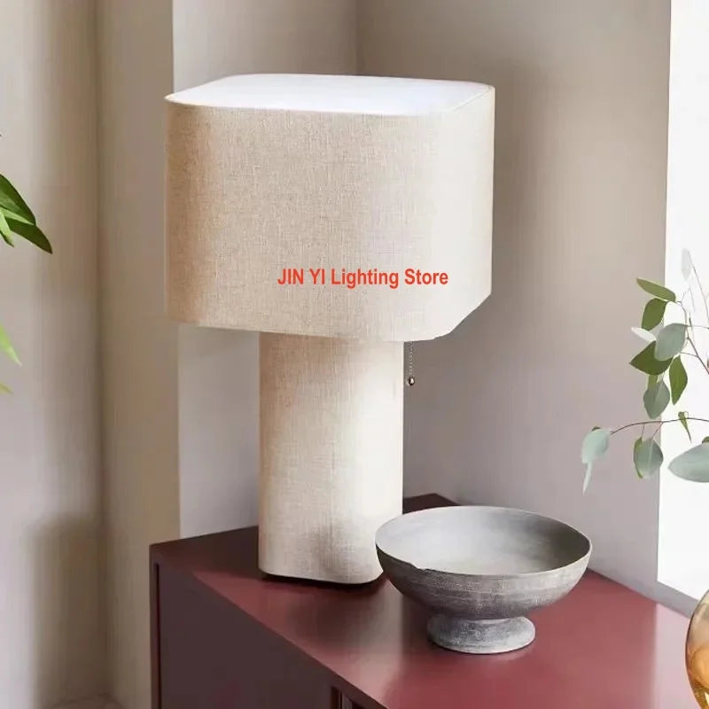 Italian Living LED  Room Floor Lamp Modern Simple Quiet Style Bedroom Headboard Fabric Decoration Lamp Containing Light Bulbs
