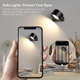 LED Wall Sconces light, 3 Brightness Levels 3 Color Modes Wall Lights, 2000mAh Battery Operated 360° Rotatable Touch Control