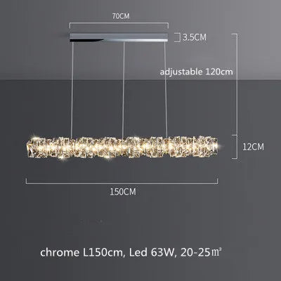 Modern Luxury K9 Crystal Led Dimmable Pendant Lights Living Dining  Room Ring Hanging Lamp Lustre Led Suspend Lamp Decor Fixture
