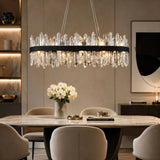 Italian Design Luxury Crystal Chandelier Light (E14) - Customizable Hanging Pendant Lamp Fixture for Living Room & Dining Room