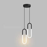 Brass U-Shaped Tube LED Pendant Light - Modern Long-Line Bedside Hanging Lamp