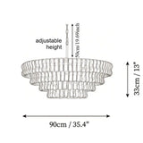 Luxury Murano Glass Multi-Tier Round Pendant Chandelier (Copper Frame) - Elegant Ceiling Light Fixture for Living Room & Dining Room Decor