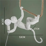 Retro Industrial Monkey Resin Pendant Light - Creative Chameleon Animal Hanging Lamp