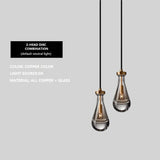Modern Raindrop Pendant Light Lamp Luxury Round Brass High Ceiling Glass Lampshape Chandelier For Living Room Dining Room Stairs