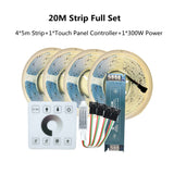 COB Running Water Flowing LED Strip Light WS2811 24V Horse Race Sequential LED Ribbon With RF Touch Panel Controller 10M 20M Set