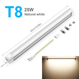 Energy-Saving T5/T8 LED Tube Light (15W/25W, AC220V) with EU/US Plug Cable - Fluorescent Replacement for Shop & Exhibition Hall