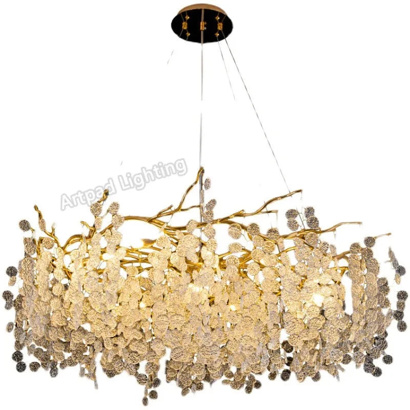 Crystal Ceiling Chandelier Led Luxury Indoor Lighting Home Decoration For Living Room Bedroom Large Hanging Chandeliers Gold