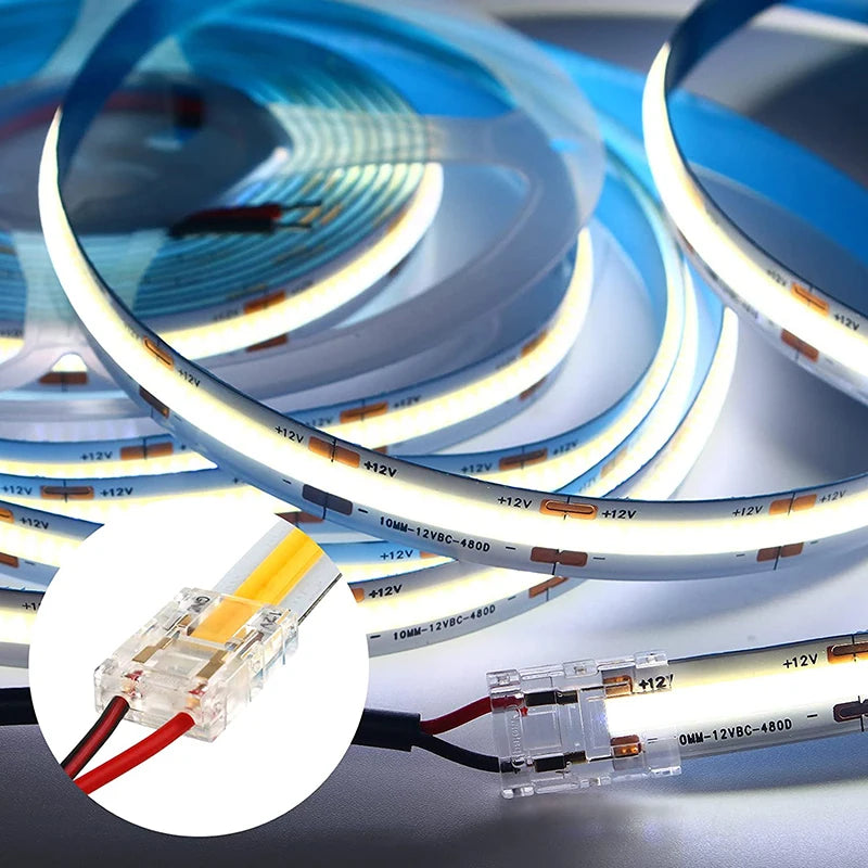 COB LED Wire Connector 5 8 10mm Connection Solderless Mini Buckle FCOB RGB CCT LED Strip Lights 2 3 4 Pin Connector With Wire