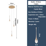 Modern LED Crystal Staircase Chandelier - Luxury Long Duplex Hanging Light