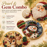 6Pcs Wooden Christmas Decoration DIY Pearl Art Kits for Adults, Xmas Tree Crafts Hanging Ornament Kit with Beads, Gems & Twine