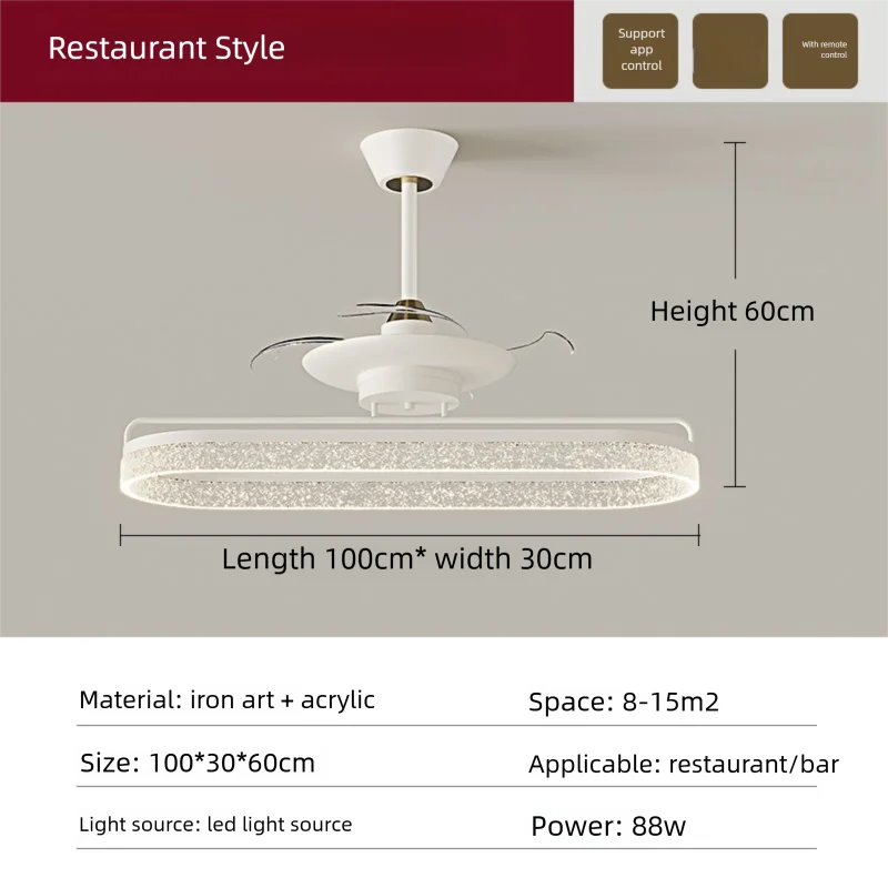 Fan Light 2026 New Living Room Light Luxury High end Italian Minimalist Restaurant Ceiling Fan Light Whole House Lighting Fixtures