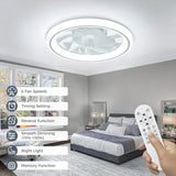 Modern Thin Ceiling Fan Light, White Silent Ceiling Fan, Remote Control, Unlimited Dimming, 6 Wind Power, Bedroom Living Room