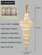 Staircase Long Chandelier Duplex Crystal Chandelier Light Luxury Villa Living Room And Lobby Light Lustre Ceiling Chandelier ﻿