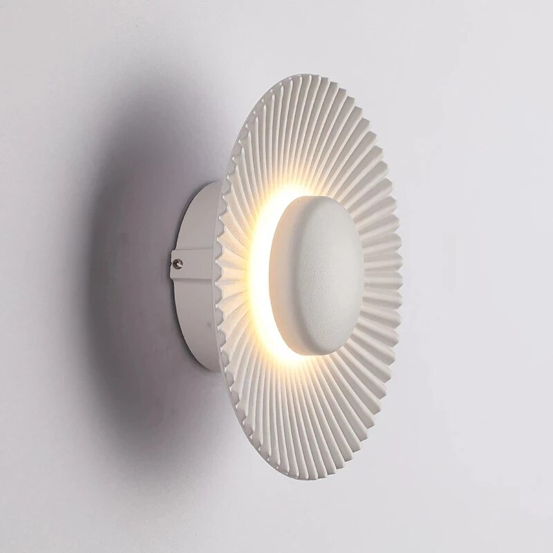 Creative Modern LED Wall Lamp Sconces Disc-shaped Metal Hotel Restaurant Bedroom Corridor Decoration Wall Light Indoor Lighting
