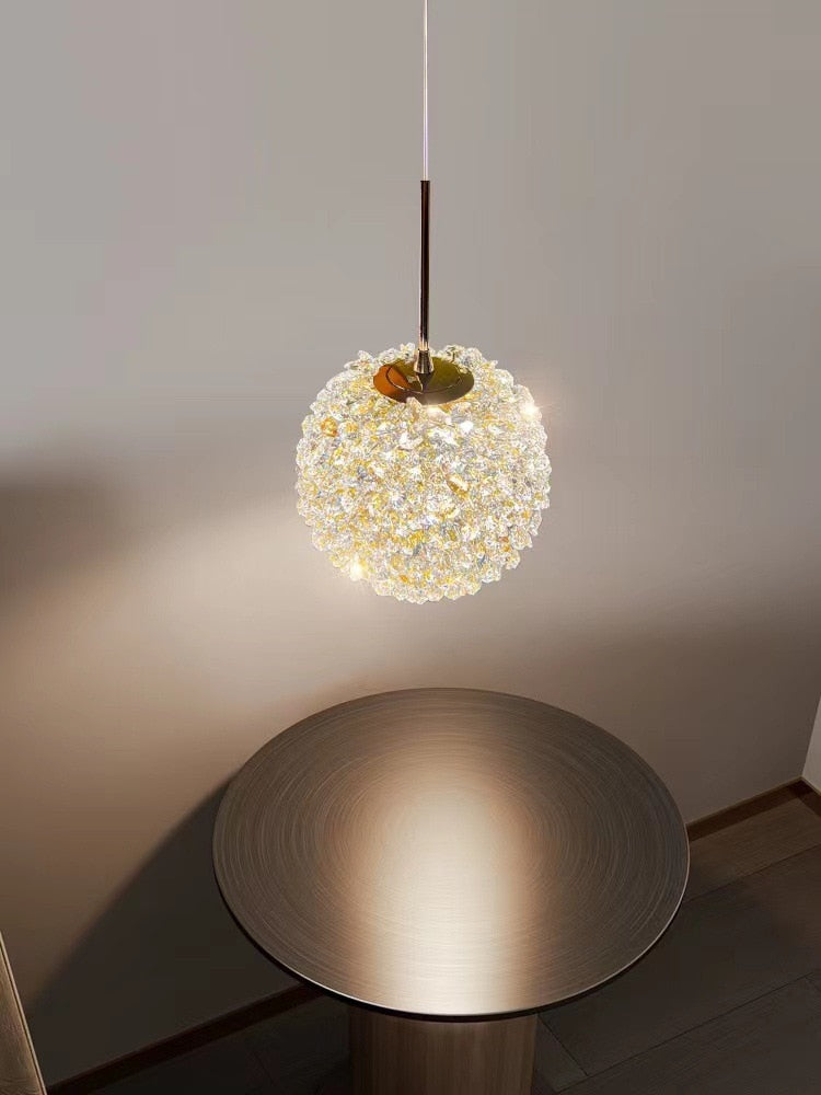 2023 Modern Luxury Creative Led Pendant Lights Crystal Ball Chandelier for Bedroom Bedside Bar Dining Room Kitchen Island Lamp
