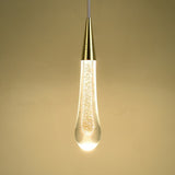 Modern Creative LED Lamp Pendant ForStair Lamp,Duplex Building Villa,Apartmenthigh Hanging Simple Crystal Gold Flowing Waterdrop