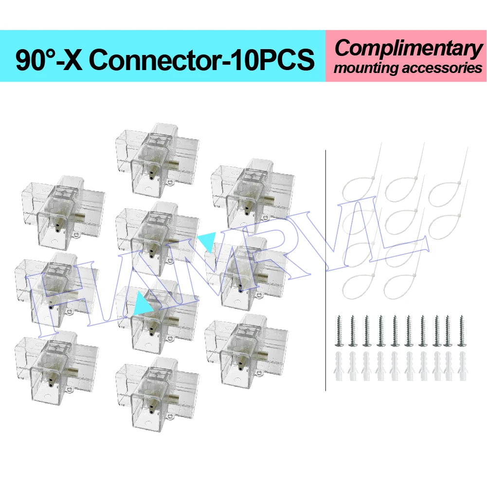 DIY Hexagon Garage LED Tube Accessories & Connector Set (110-240V) - Suspension Wire Cable Kit for Honeycomb Workshop & Barber Shop Lighting