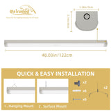 48 Inch 80W LED Linear Strip Stairwell Light Fixture 8800lm 5000K IP20, SCR Dimmable 4 Foot Grade Indoor Shop Ceiling Lights FCC