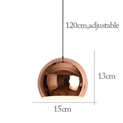 Nordic Rose Gold Pendant Lights Plated Metal Hanging Lamp Fixtures Dining Room Kitchen Island Bar Cafe&#39;s Indoor Decors Lighting E27