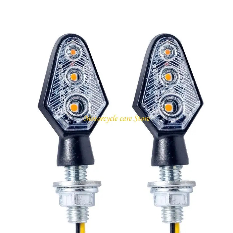 High Efficiency Motorcycle LED Turn Signal Lights (1 Pair) - 1200 Lumens Warm Yellow Blinker Indicators, Waterproof IP67 Universal Fit