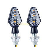 High Efficiency Motorcycle LED Turn Signal Lights (1 Pair) - 1200 Lumens Warm Yellow Blinker Indicators, Waterproof IP67 Universal Fit