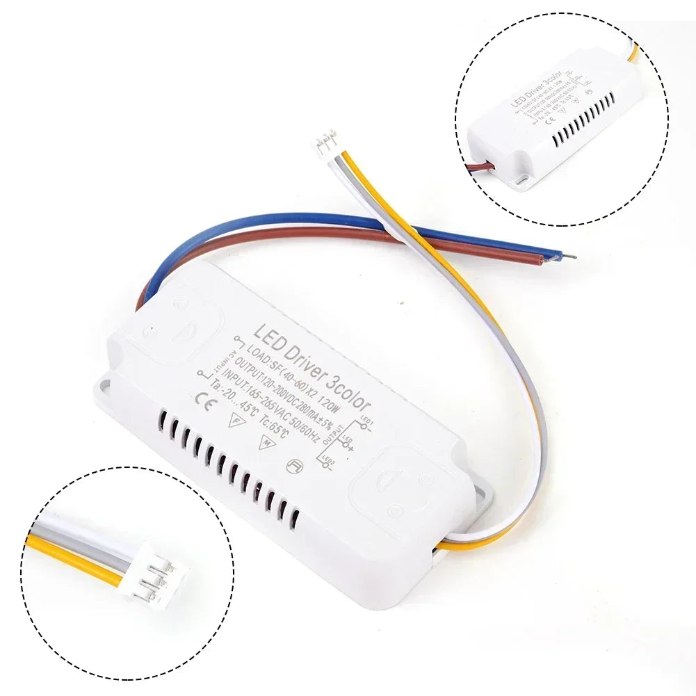 LED Driver 3color Adapter 8-24W 20-40W 30-50W 40-60W 50-70W For LED Lighting Non-Isolating Transformer Driver Replacement