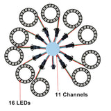 LED Sparkle Ring Light Circle Module WS2812B Individually Addressable RGB Atmosphere Lamp 17 Key Music Remote Control for Party