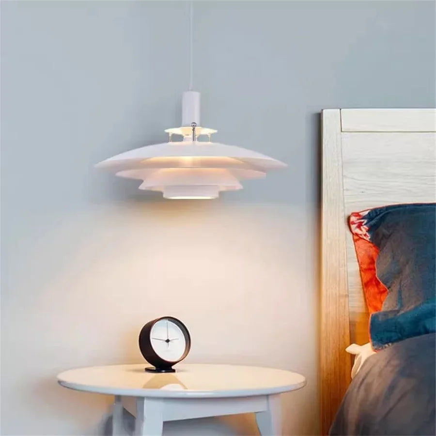 Dia38CM Nordic Umbrella LED Pendant Lamp Kitchen Island Dining Table Pendant Light Creative Art Bedroom Restaurant Hanging Light