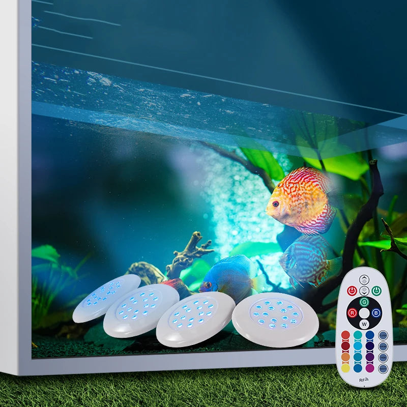 Pool Light with EU/US Plug IP68 Waterproof Small Size White Round 95mm 3/6/10W Underwater RGB Multicolor Swimming Bath Spa Lamp