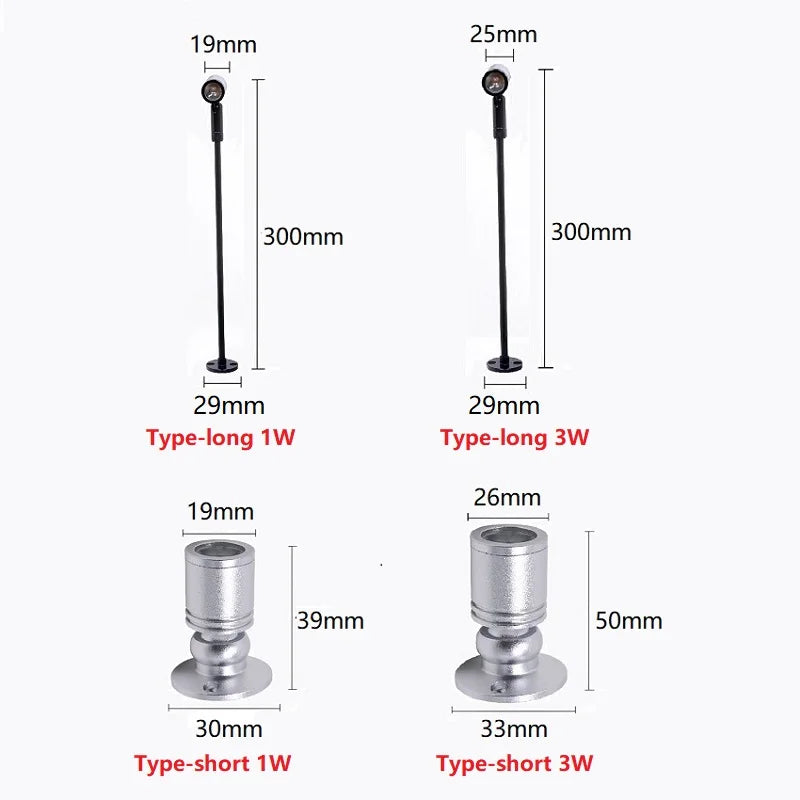 USB 5V Mini Led Spotlight Rotatable Angle 1W 3W Surface Mounted for Cabinet Showcase Terrarium Jewelry Lamp Ceiling Spot Lights