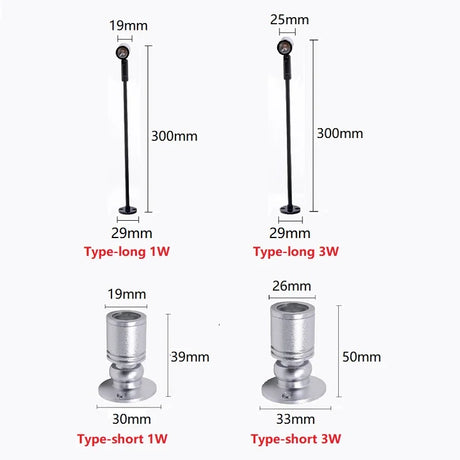USB 5V Mini Led Spotlight Rotatable Angle 1W 3W Surface Mounted for Cabinet Showcase Terrarium Jewelry Lamp Ceiling Spot Lights