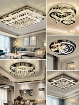 Modern Luxury Crystal LED Chandelier For Living Room Bedroom Dining Room Kitchen Ceiling Lamp Silver Chrome Remote Control Light