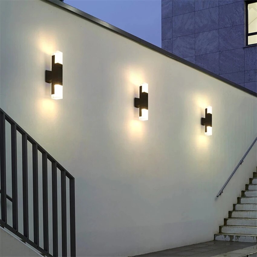 LED Outdoor Waterproof Wall Lights Aluminum Wall Lamp Crystal Indoor Wall Decorate Lighting Garden Porch Light Fixture