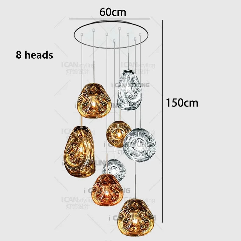 Modern home decor led lights pendant light lamps forstaircase Chandeliers for living room hanging light indoor lighting