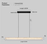 Italian Minimalist Restaurant Chandelier 2026 Light Luxury Cloud Stone Pattern High-End Dining Table Tea Room Island Table One-C