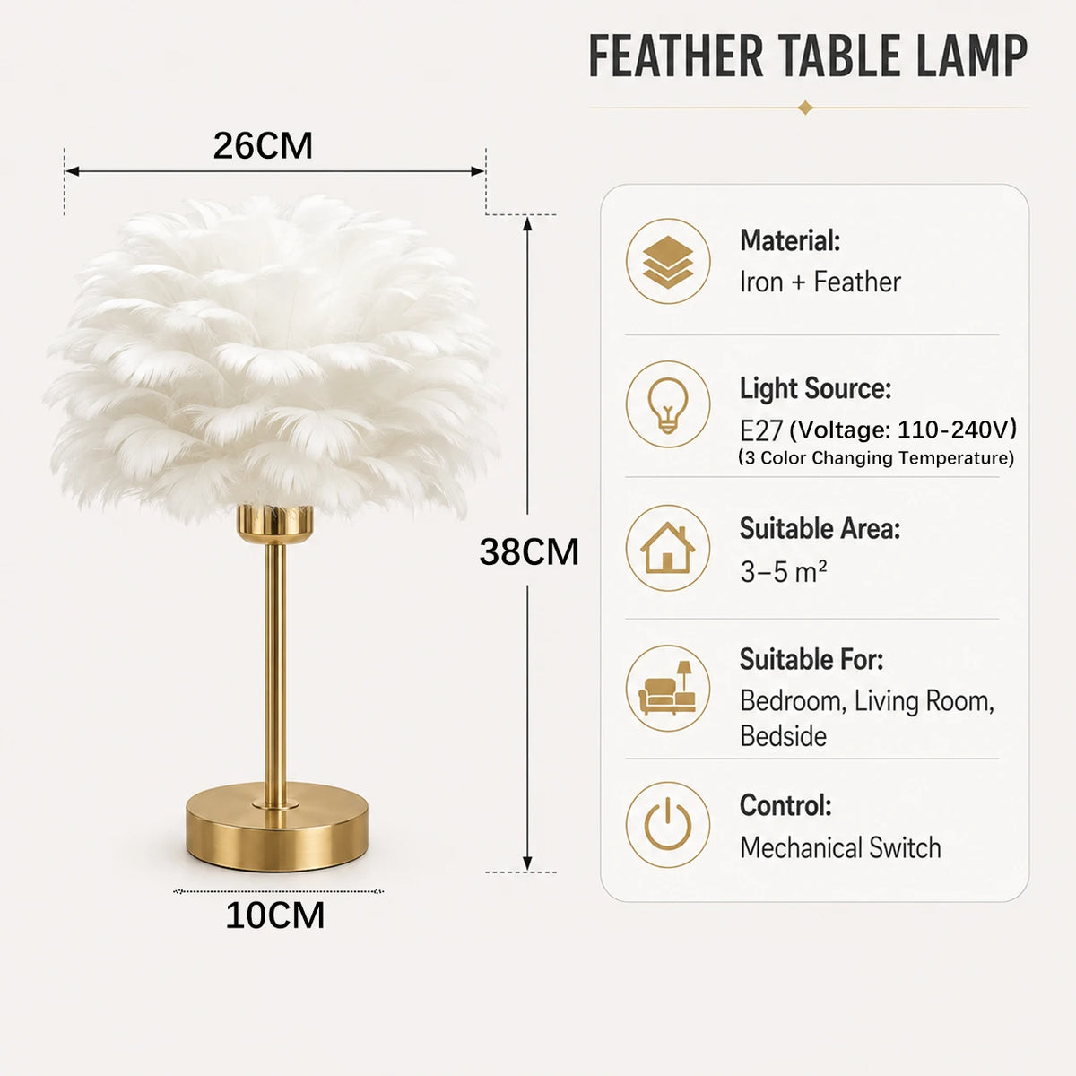 Feather Table Lamp Bedside Lamp for Bedroom Nordic INS Creative Decor Lamp Romantic Warm Night Light